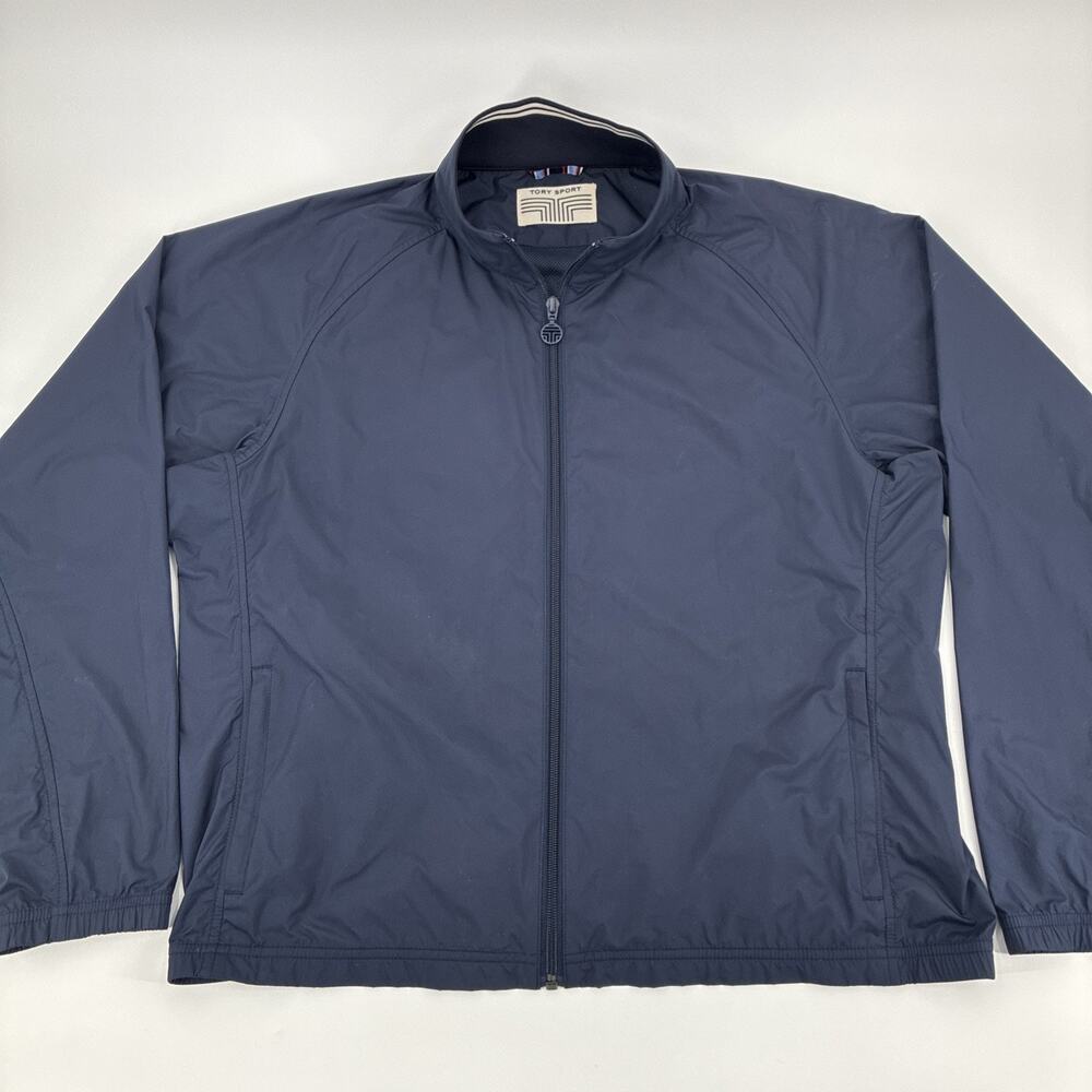 Tory Sport Tory Birch Jacket Women Large Blue Full Zip Windbreaker Active